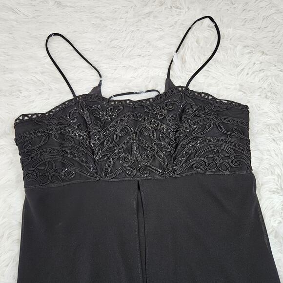 Sheena Y2K Embroidered Lace Up Back Whimsigoth Vampy Babydoll Midi Dress Sz L - Picture 2 of 10